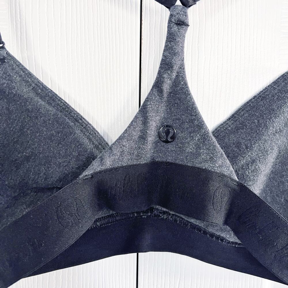 Lululemon Live Natural Bra II Heathered Inkwell Gray Black Yoga Bra Athleisure - Picture 4 of 5
